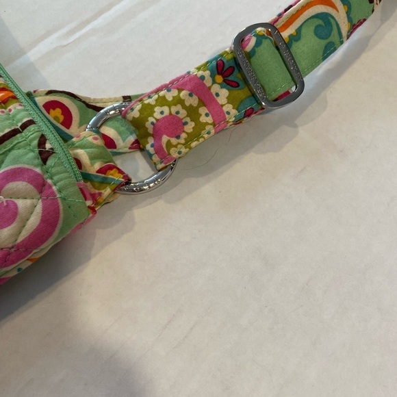 Vera Bradley Green and Pink Quilted Shoulder Bag with Floral Design - Picture 8 of 12